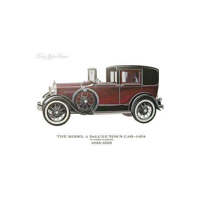 Model A Print - 28-29 Ford Deluxe Town Sedan (140A) - 11 x 14 - Unframed