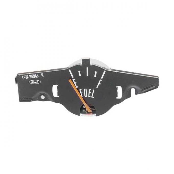 Ford Mustang Fuel Gauge - With Black Face - Replaces Stamping # C9ZF-10B966 - For Cars Without A Tachometer