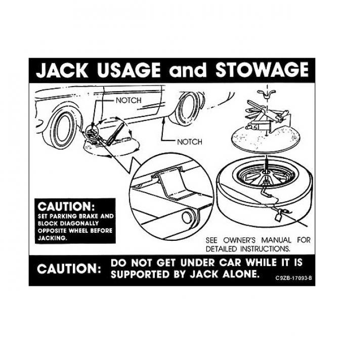 Ford Mustang Decal - Jack Instruction - Convertible With Styled Wheels