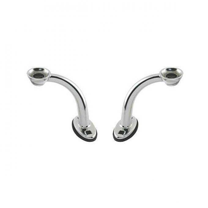 Hi-Boy Headlight Mounts - Polished Stainless Steel - Ford