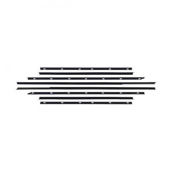 Belt Weatherstrip Kit - Doors & Rear Quarter Windows - 8 Pieces - Ford Galaxie 2 Door Hardtop Fastback
