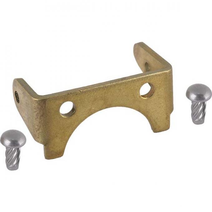 Model A Ford Zenith Carburetor Float Hinge Bracket Brass Blue Oval