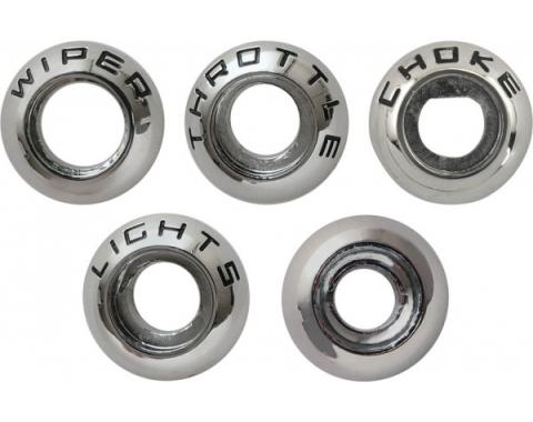 Ford Pickup Truck Dashboard Bezel Kit - Includes Bezels ForIgnition Switch, Choke, Throttle, Wiper & Lights