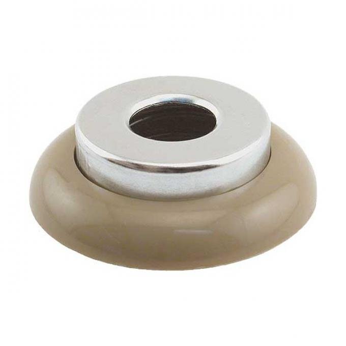 Door Handle Escutcheon - Plastic With Spring Loaded Metal Center - Tan - Ford