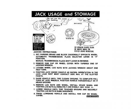Ford Mustang Decal - Jack Instruction - Convertible