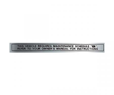 Ford Pickup Truck Glove Box Maintenance Schedule, B Decal