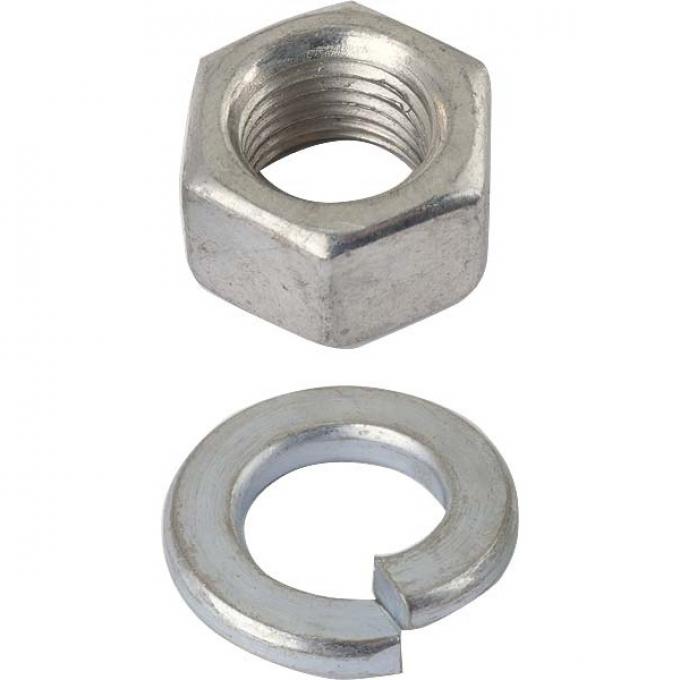 Model A Ford Water Pump Nut & Lock Washer Set - 8 Pieces - Cadmium Plated