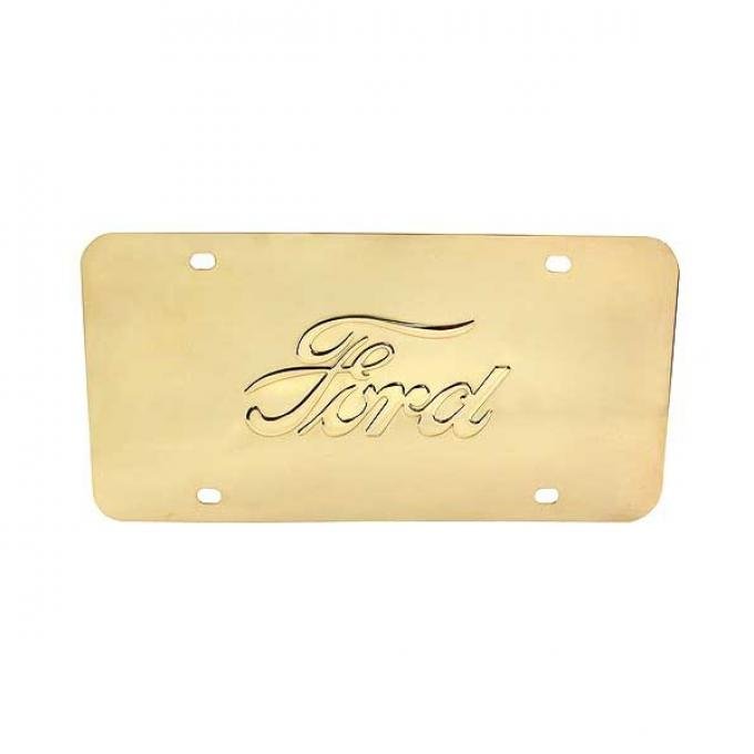 Model A Ford License Plate - Modern Sized Brass Plate - Ford Script