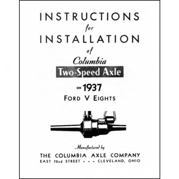 Columbia Rear Axle Installation Instructions - 12 Pages - Ford