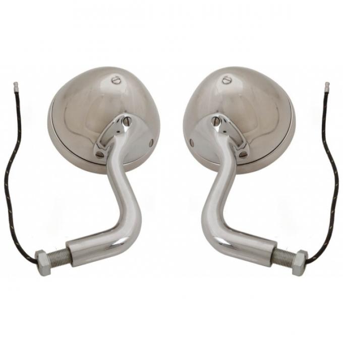 Model A Ford Cowl Lamps - Stainless Steel
