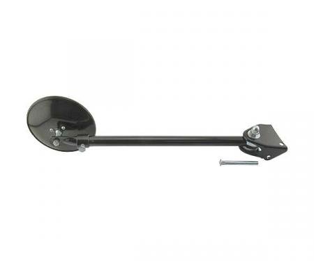 Ford Pickup Truck Outside Rear View Mirror Assembly - Right- Hinge Mounted As Original - Straight Arm Can Be Extended An Additional 10 - Painted Blac