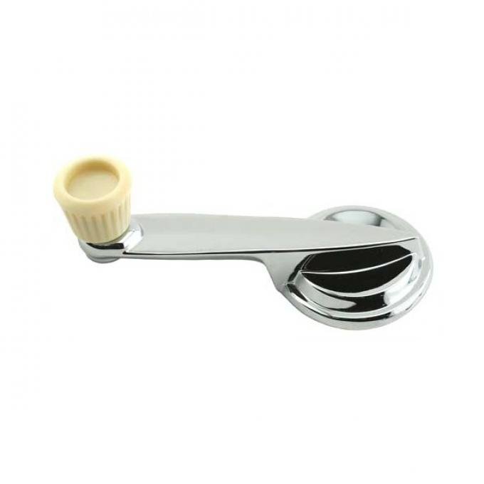 Window Crank Handle, Chrome With Off-White Knob, Front & Quarter Windows - Falcon 1960-1963