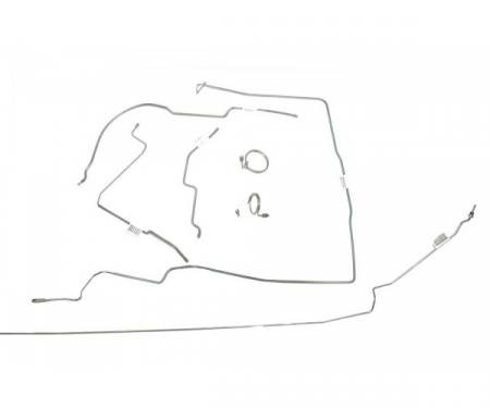 Ford Mustang Brake Line Kit - Stainless Steel - V-8 With Power Disc Brakes And 8 Or 9 Rear Axle After Feb. 1967