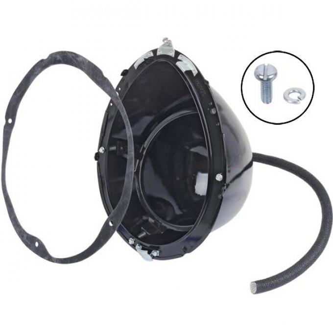 Headlight Bucket - Black - Steel - Ford Passenger