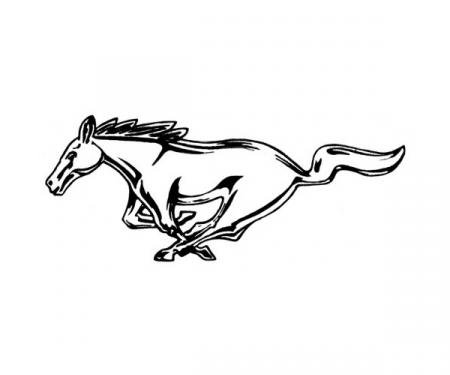 Ford Mustang Decal - Running Horse - Silver - 12 High - Left