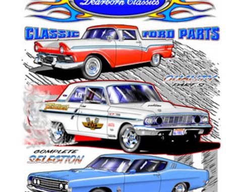 T-shirt, Dearborn 2006 Custom, Fairlane Thunderbolt, TorinoCobra, Ranchero, 1957-1969