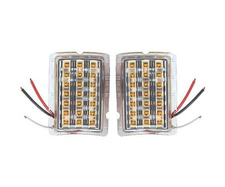 Parking Light Lens Led Inserts - Clear Lens - 21 Amber LEDS- 12 Volt - Ford Passenger