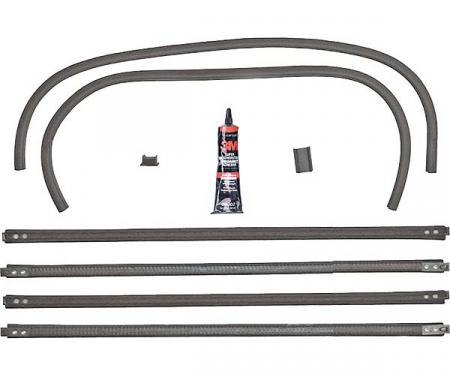 Model A Ford Door Window Channel Kit - Fordor Sedan, ExceptSlant Windshield - Front Doors