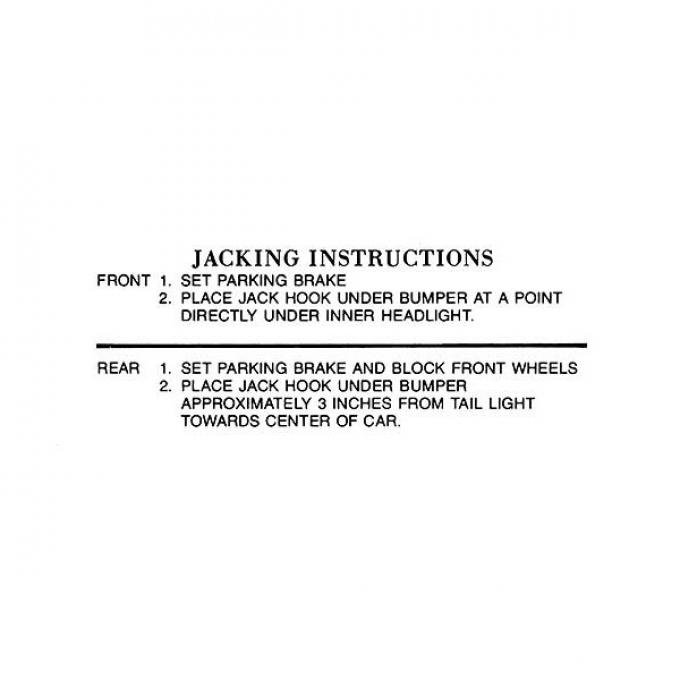 Jack Hook Instruction Decal - Mercury