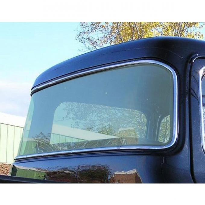 Rear glass, big back curved glass laminated - 1956 Ford Truck, F-series - Green tint