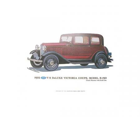 Print - 1932 Ford Victoria (B190) - 12 X 18 - Unframed