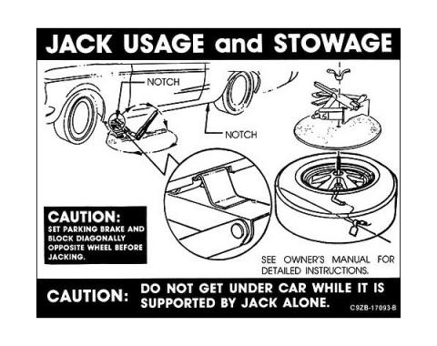 Ford Mustang Decal - Jack Instruction - Convertible With Styled Wheels