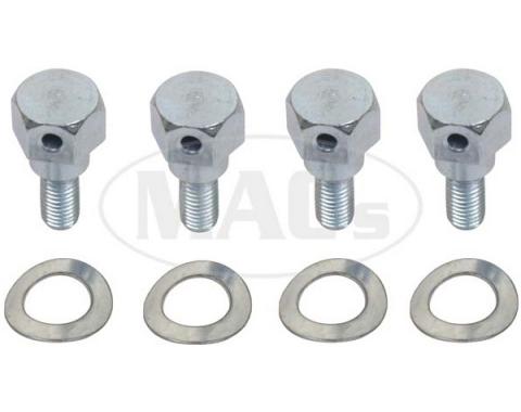 Hood Hinge Shoulder Bolts With Wave Washers, 8-Piece, 1939-1947