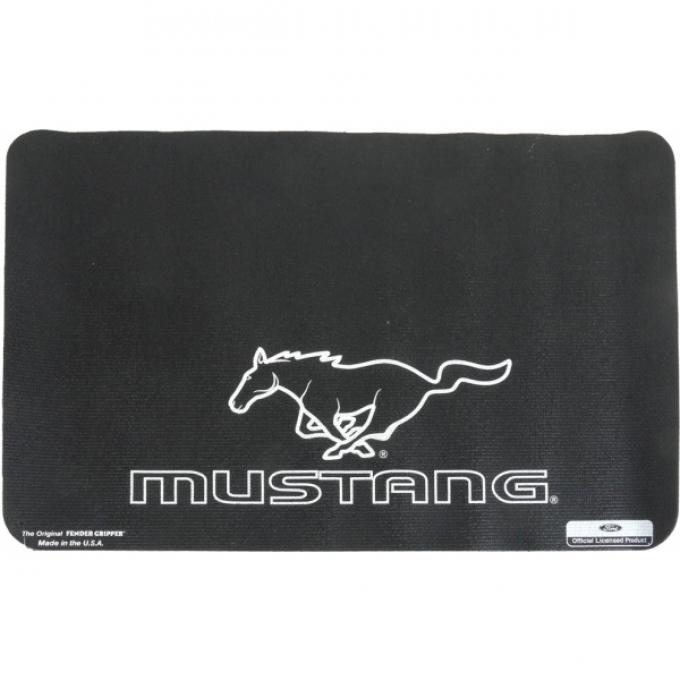 Fender Gripper - Black With Mustang and Running Horse In White - 22 X 34