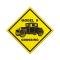 Model A Crossing Sign - Coupe - 19 X 19 - Black Print On Yellow Background