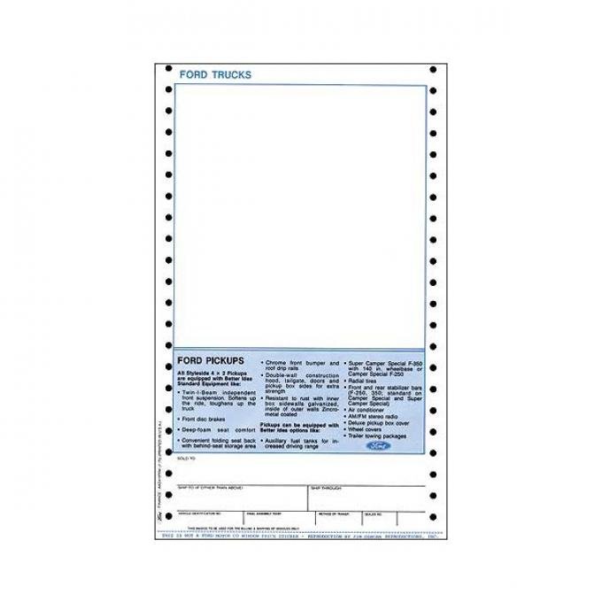 Ford Pickup Truck New Vehicle Window Price Sticker