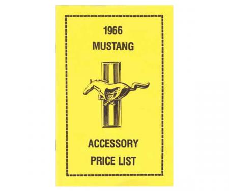 Ford Mustang New Car Accessory Price List
