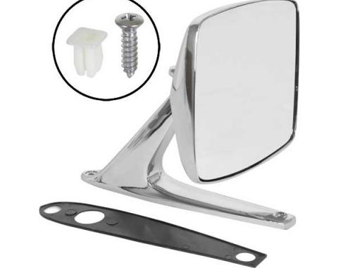 Ford Pickup Truck Outside Rear View Mirror Assembly - Chrome - 4 X 5 Rectangular Head - Right Or Left - Manual Control - F100 Thru F350