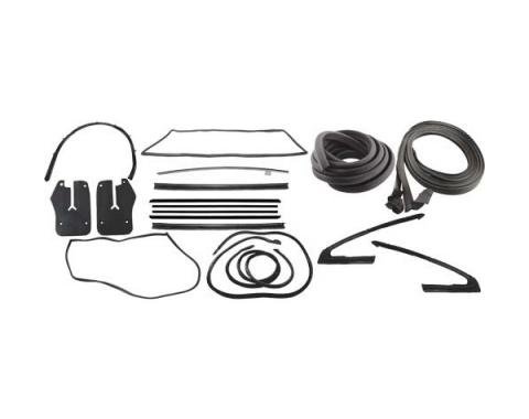 Ford Mustang Weatherstrip Kit - Fastback - 11 Seals With Stainless Steel Bead Belt Weatherstrip - From 9-7-64