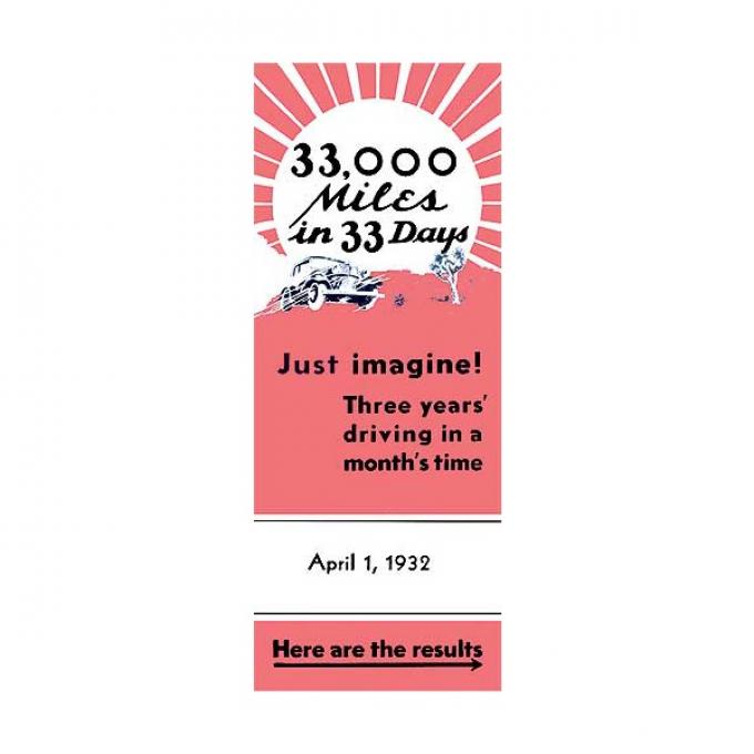 Sales Brochure - 33,000 Miles In 33 Days Endurance - Ford