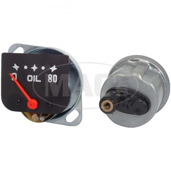 Ford Pickup Truck Oil Pressure Gauge - Includes New Sender - 12 Volt