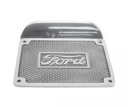 Model T Ford Running Board Step Plate - Polished Aluminum -Ford Script - 6-1/2 X 8-1/2