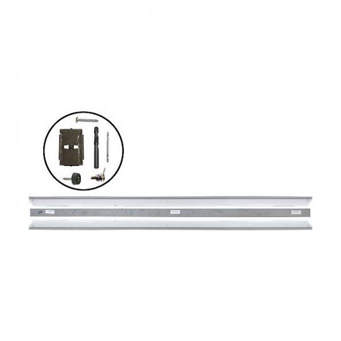 Rocker Moulding Set - Stainless Steel - Includes 12 Original Style Clips, Installation Kit & Instructions - Ford