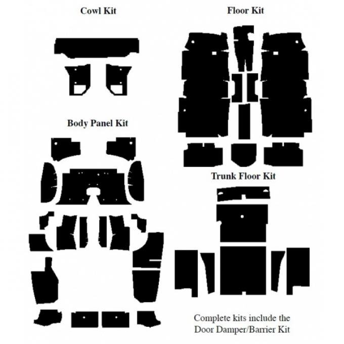 Insulation Kits, Master Kit, 5 Kits, For Convertible, 1964-66