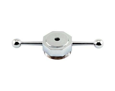 Model T Ford Radiator Cap - Chrome - Dogbone Style - Hole For Motor Meter