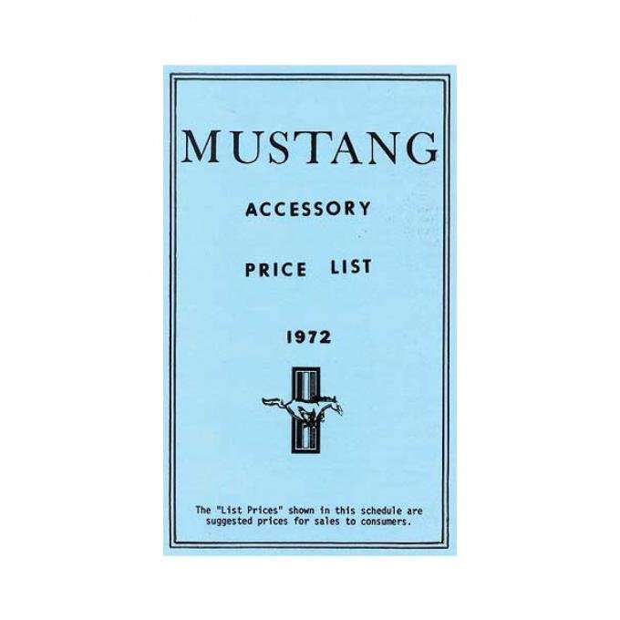 Ford Mustang New Car Accessory Price List