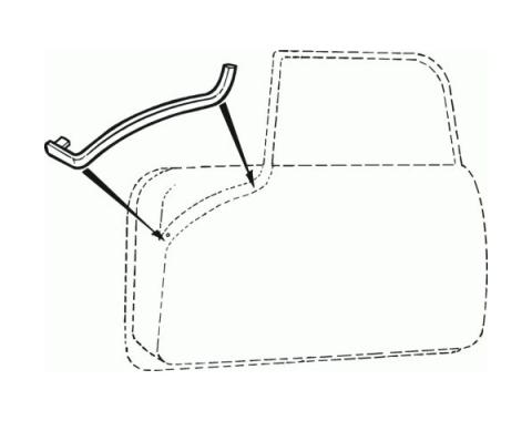 Ford Thunderbird Rubber Door Seal, Inner Dog Leg, Left, 1955-1957