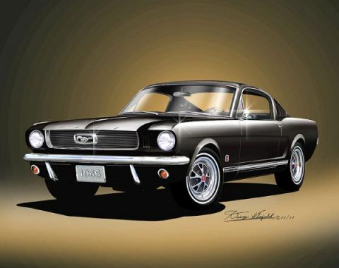 Mustang GT 2+2 Fine Art Print By Danny Whitfield, 1966