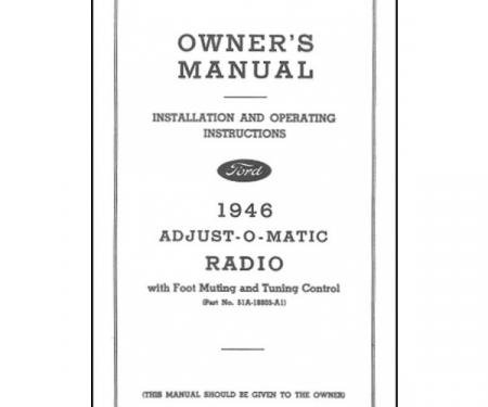 Radio Installation Handbook - 8 Pages - Ford