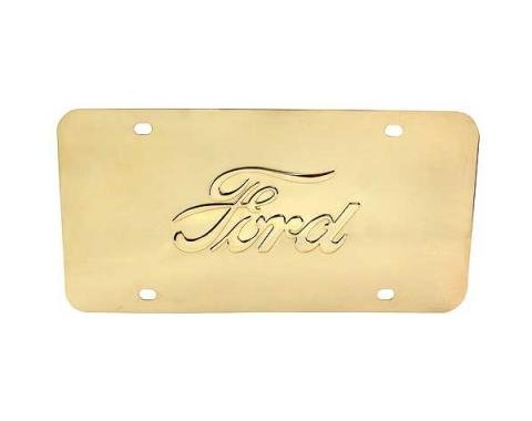 Model A Ford License Plate - Modern Sized Brass Plate - Ford Script