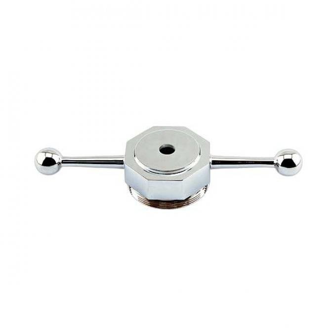 Model T Ford Radiator Cap - Chrome - Dogbone Style - Hole For Motor Meter