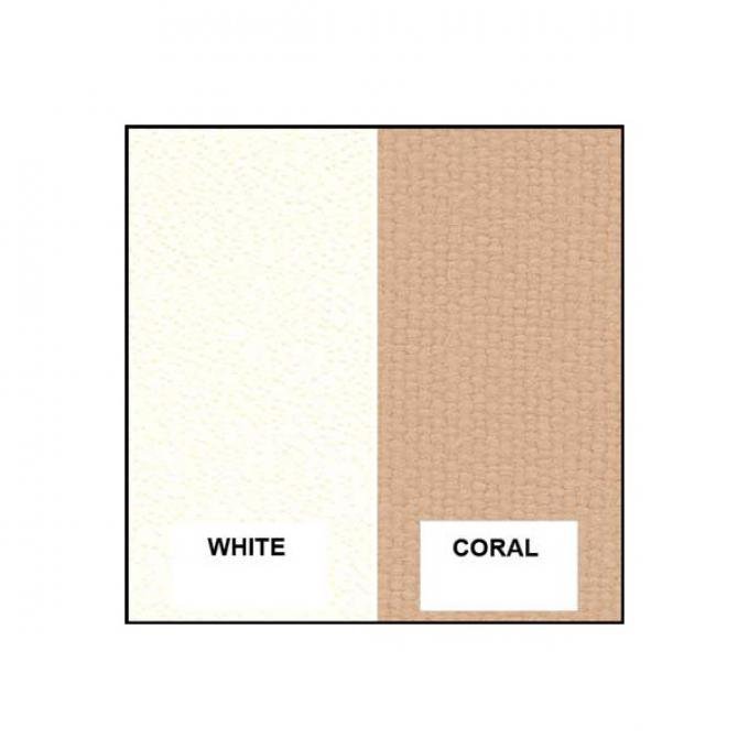 Full Seat Cover Set - White Vinyl With Coral Cloth Inserts - Ford Victoria - Body Style 64C