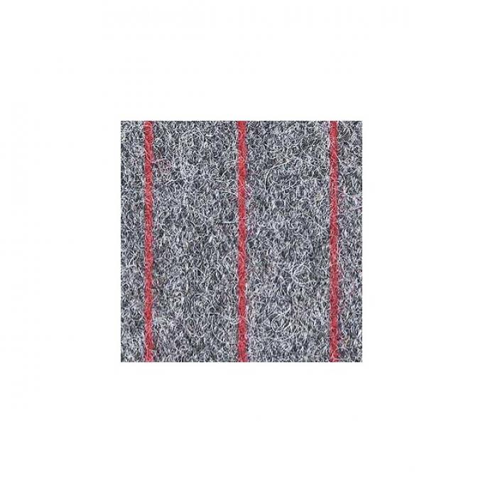 Upholstery Fabric - Gray With Red Stripe Wool - 60" Wide -Material Available By The Yard