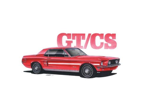 Limited Edition Print, Mustang, GT/CS, Red, 1968