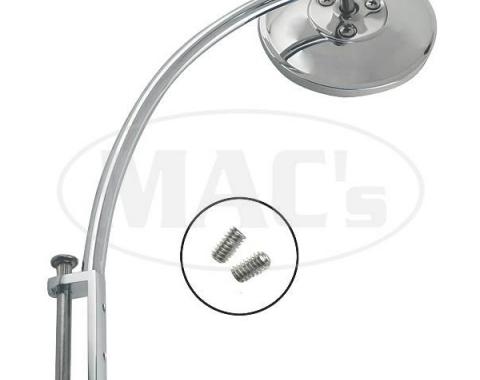 Hinge Pin Mirror- Chrome - Curved Arm - 2-1/4 Hinge - RightOr Left - Ford Passenger