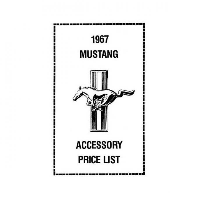 Ford Mustang New Car Accessory Price List